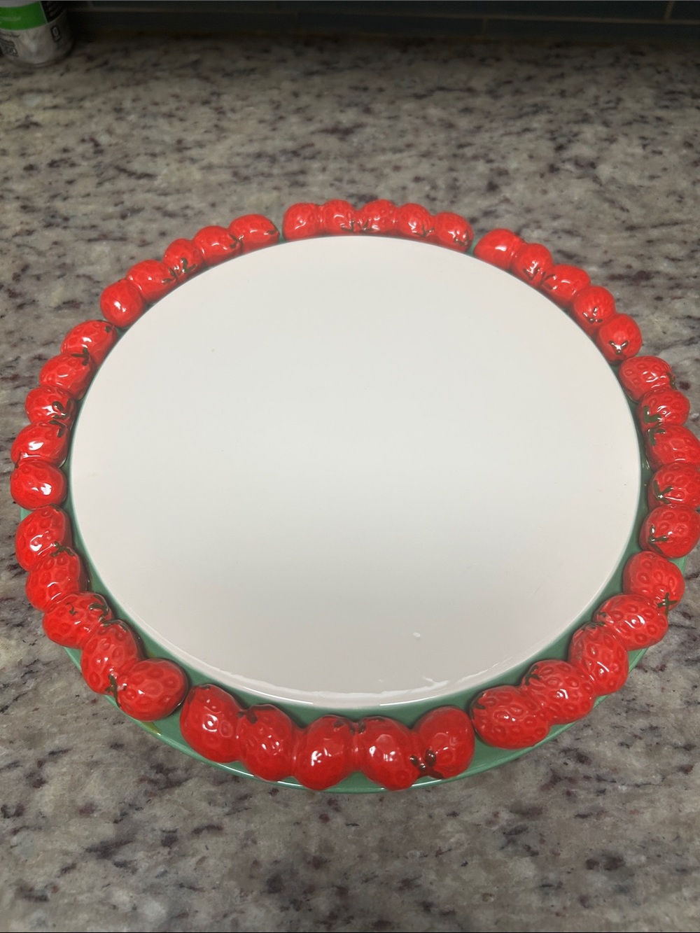 Vintage Shafford Japan Strawberry Cake Stand, 1960s Mid Century Ceramic Platter